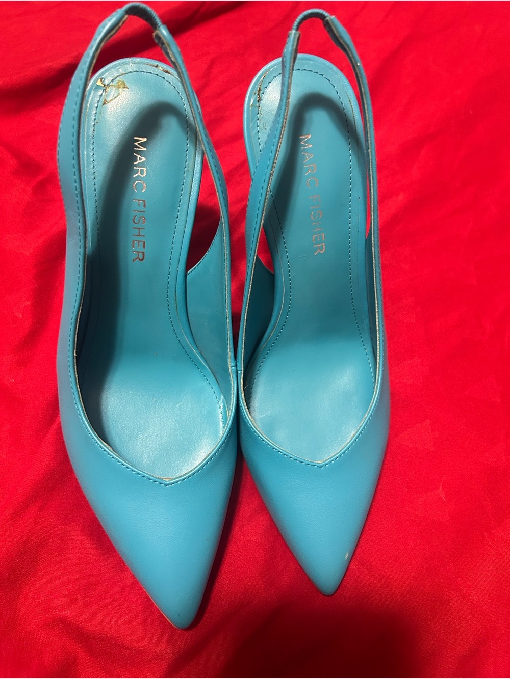 Marc Fisher Turquoise Pointed-Toe Slingback Pumps